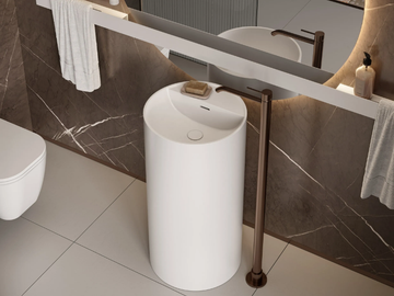 TOWER STEP - Freestanding round Solid Surface washbasin by MOMA Design - view 2